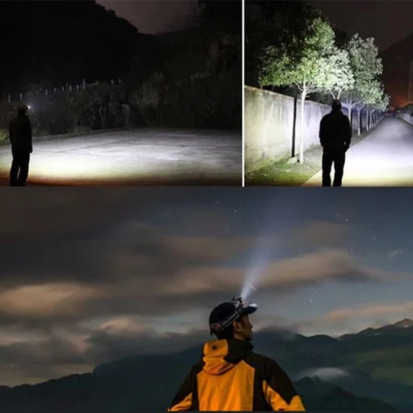 Cata CT-9123 USB Şarjlı Poyraz Kafa 200Lm IP44 Su Geçirmez COB Dağ Gece Balıkçılık USB Şarjlı Beyaz Işık 6400K - 5