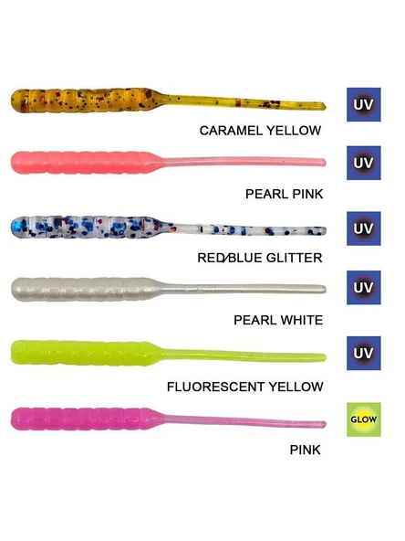 Kendo Arrow Worm Lrf Silikonu 5.5cm 12 Adet - Karides kokulu - Resim 2