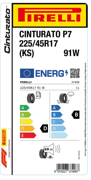 PİRELLİ 225/45R17 91W CİNT P7 YAZ LASTİGİ ÜRETİM YILI:2023 - 2