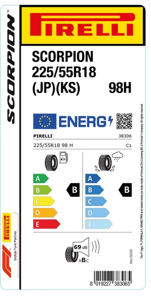 PİRELLİ 225/55R18 98H JP KS SCORPION YAZ LASTİGİ ÜRETİM YILI:2023 - 2