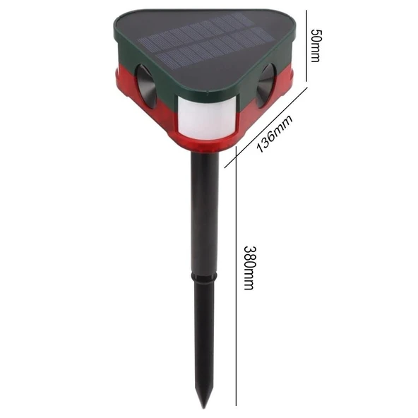 Ayt Powermaster PM-26949 Mikrofonlu Sesli Hayvan Kovucu Alarm Cihazı Solar Güneş Enerjili Panelli Vahşi Hayvan Kovacağı - 6