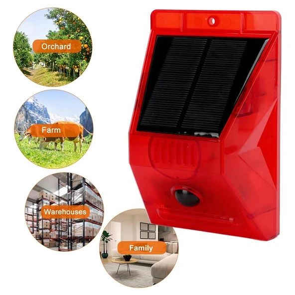 Ayt Powermaster PM-26957 Mikrofonlu Sesli Hayvan Kovucu Alarm Cihazı Solar Güneş Enerjili Panelli Vahşi Hayvan Kovacağı - 2