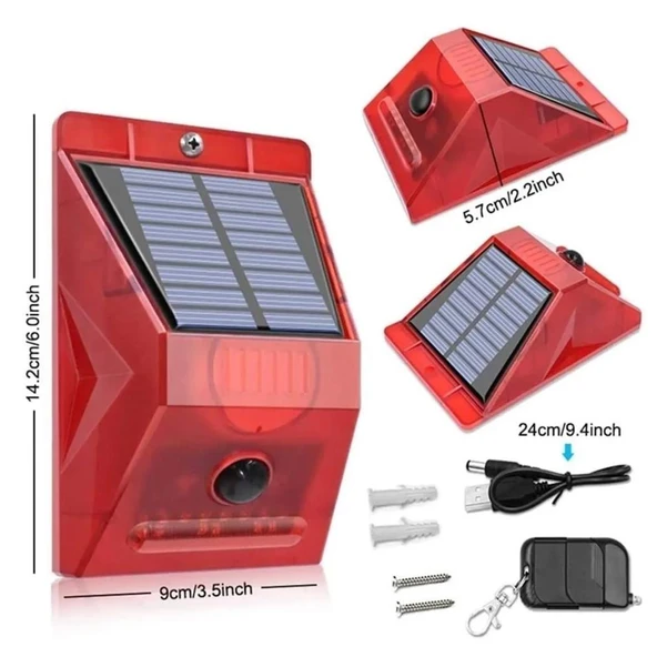 Ayt Powermaster PM-26957 Mikrofonlu Sesli Hayvan Kovucu Alarm Cihazı Solar Güneş Enerjili Panelli Vahşi Hayvan Kovacağı - 3