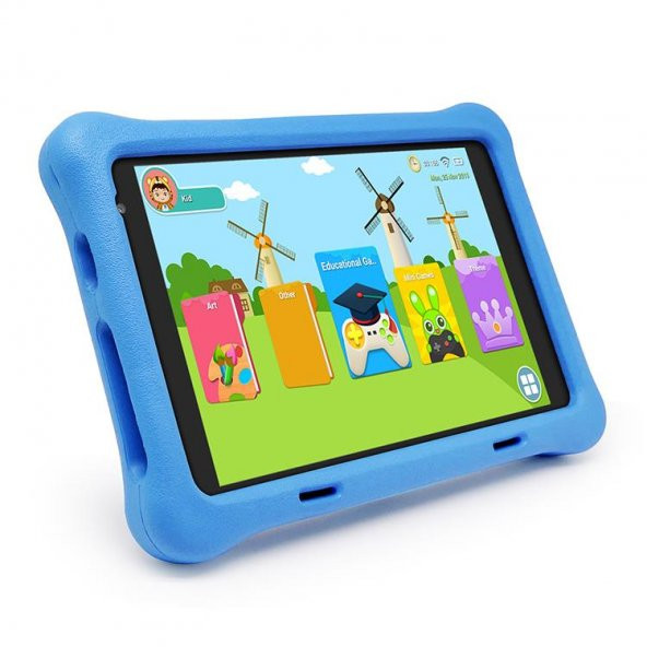 NPO RS407 2GB 32GB Android.11 8" IPS Ekran, A133 1.6GHz, Antişok Çocuk Tableti(Kids Tablet)-Mavi - 3
