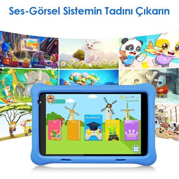 NPO RS407 2GB 32GB Android.11 8" IPS Ekran, A133 1.6GHz, Antişok Çocuk Tableti(Kids Tablet)-Mavi - 8