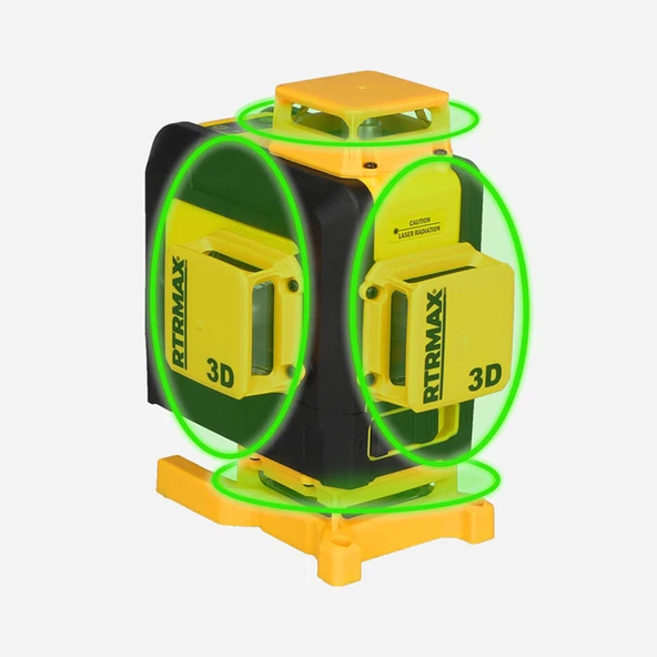 RTRMAX Rtrmax RTM059 Profesyonel Li-Ion Şarjlı 4X360⁰ Yeşil Lazer Distomat - Resim 3