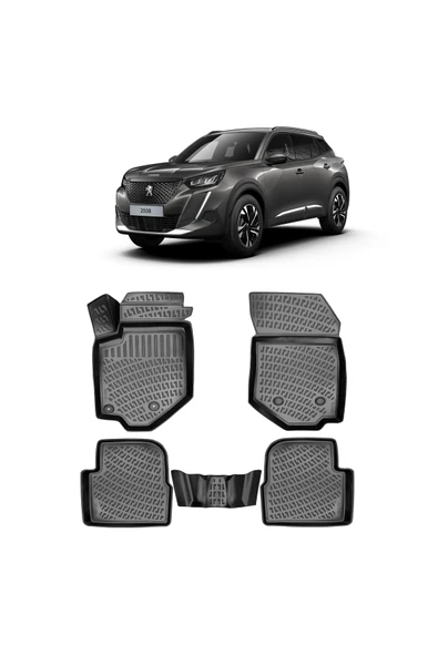 Rizline Peugeot 2008 2020 +  3D Havuzlu Paspas Siyah ürün görseli