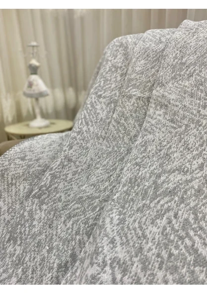 Lüks Pamuklu Koltuk-çekyat Örtüsü 170x220 Gri Çift Taraflı Terletmez Kaymaz Toplanmaz - 2