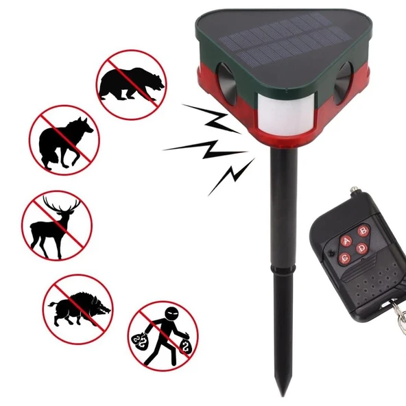 Ayt Powermaster PM-26949 Mikrofonlu Sesli Hayvan Kovucu Alarm Cihazı Solar Güneş Enerjili Panelli Vahşi Hayvan Kovacağı - 2