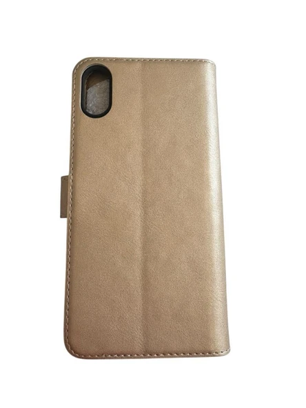 iPhone XS Max ile Uyumlu Cüzdanlı Kılıf Altın - 1