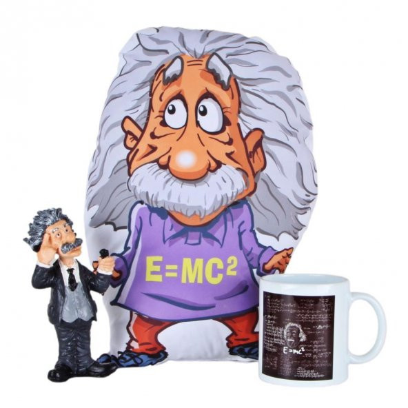 Einstein Yastık Kupa Einstein Biblo Hediye Seti