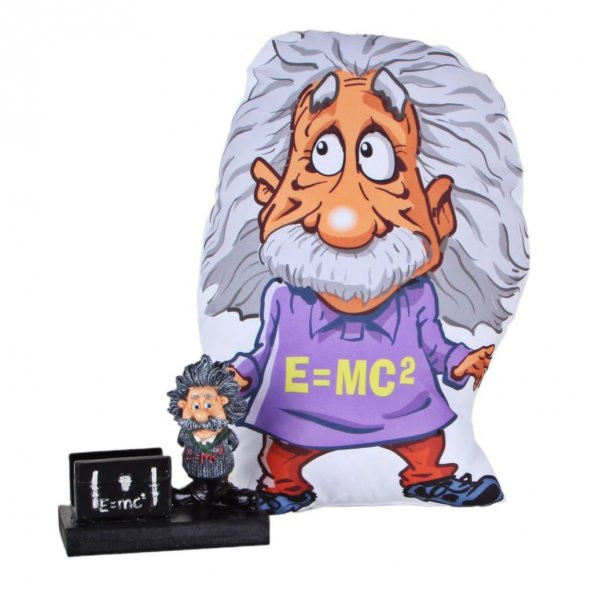 Einstein Kartvizitlik Einstein Yastık Hediye Seti