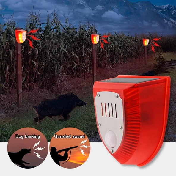 Ayt Powermaster PM-26953 Mikrofonlu Sesli Hayvan Kovucu Alarm Cihazı Solar Güneş Enerjili Panelli Vahşi Hayvan Kovacağı - 3