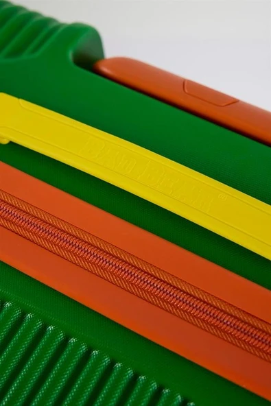 Bad Bear Logo Suitcase 23.01.80.001Y Yeşil Büyük Boy Tekerlekli ABS Valiz 95 Lt. - Resim 4