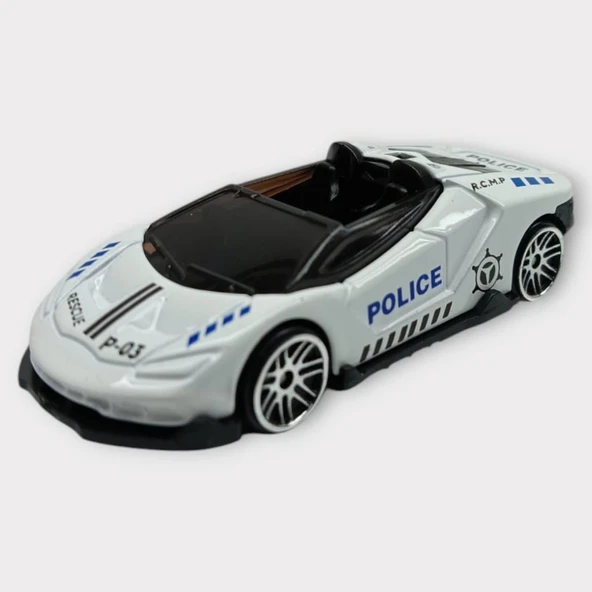 Metal Mini Polis Arabası  8 cm - Polis - 6 - 3