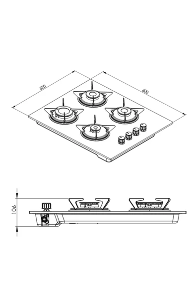 LUXELL DDT 15 PRG. DIJITAL OPAL SİYAH CAM ANKASTRE SET - 6