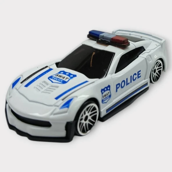 Metal Mini Polis Arabası  8 cm - Polis - 1 - 2