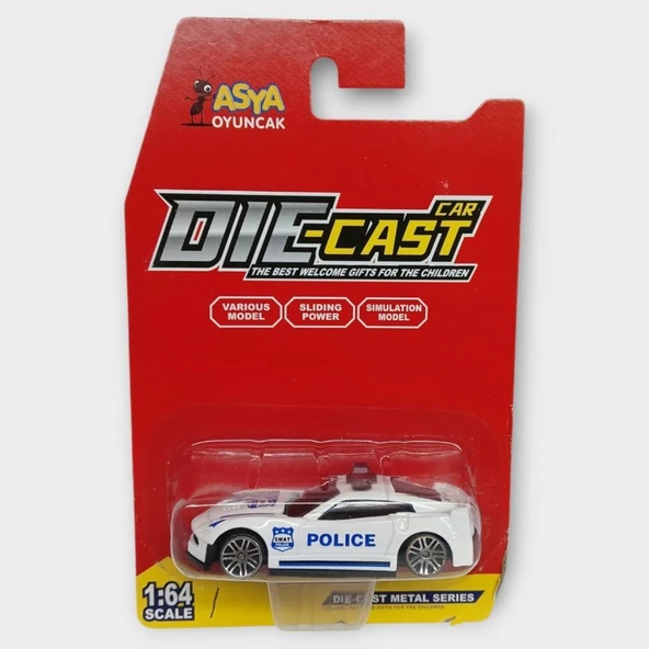 Metal Mini Polis Arabası  8 cm - Polis - 1 - 6
