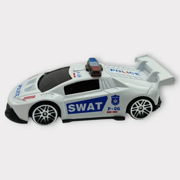 Metal Mini Polis Arabası  8 cm - Polis - 3 - 4