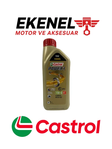 Castrol Power1 10W-40 4T Motosiklet Yağı 1 Litre | Yüksek Performans İçin Sentetik Yağ