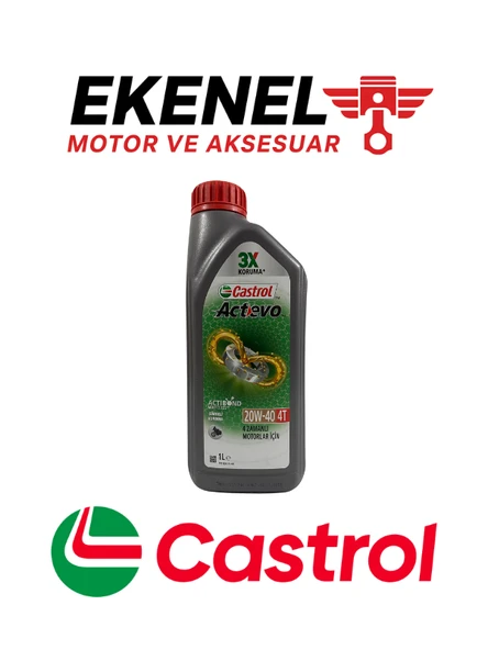 Castrol Actevo 20W-40 4T Motosiklet Yağı 1 Litre | Sürekli Koruma Teknolojisi
