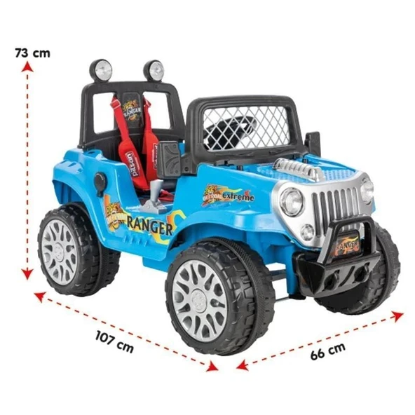 Ranger Uzaktan Kumandalı Akülü Araba 12 Volt 05-107 Metalik Mavi - 5