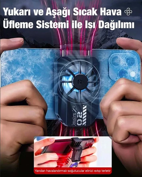 MEMO DL-A2 Cep Telefonu Soğutma Fanı Gamer Oyuncu Radyatör Soğutucu - Resim 11