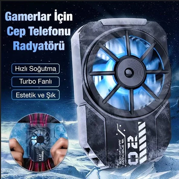 MEMO DL-A2 Cep Telefonu Soğutma Fanı Gamer Oyuncu Radyatör Soğutucu - Resim 2