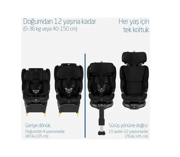Maxi-Cosi Emerald 360 Pro I-Size Dünyanın Ilk Kızaklı, Araç Dışına Çıkabilen Isofix'li 360 Dönebilir Yatabilir 0-36 kg Bebek Oto Koltuğu - Resim 3