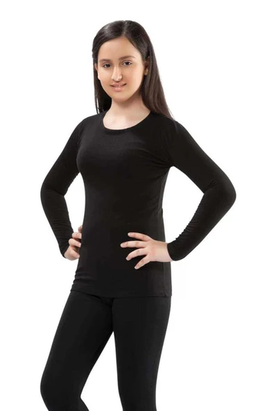 Kız Erkek Çocuk Termal Siyah İçlik Fanila Body Takım - 4