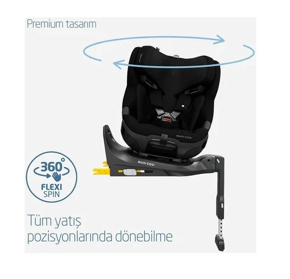Maxi-Cosi Emerald 360 Pro I-Size Dünyanın Ilk Kızaklı, Araç Dışına Çıkabilen Isofix'li 360 Dönebilir Yatabilir 0-36 kg Bebek Oto Koltuğu - Resim 5