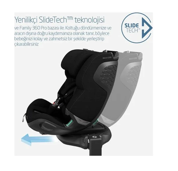 Maxi-Cosi Emerald 360 Pro I-Size Dünyanın Ilk Kızaklı, Araç Dışına Çıkabilen Isofix'li 360 Dönebilir Yatabilir 0-36 kg Bebek Oto Koltuğu - Resim 4