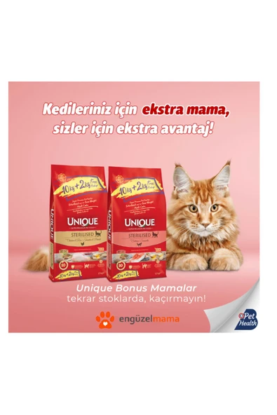 Unique Somonlu 12 kg Kısırlaştırılmış Yetişkin Kedi Maması - 2
