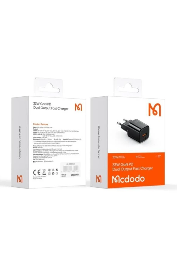 Mcdodo 33W Usb Type-c Mini Hızlı Şarj Adaptörü Gan PD CH-0151 - 5