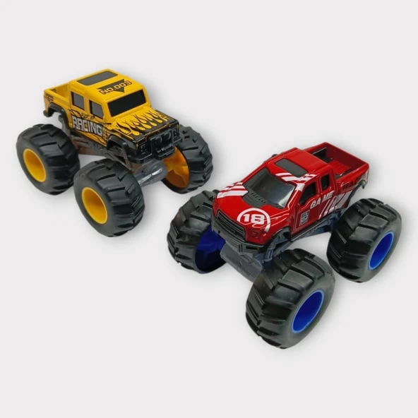 Mini Off-Road Araçlar 2'li - Sarı Kırmızı - 3