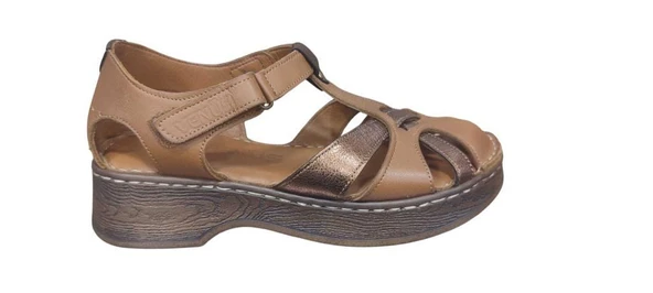 VENÜS 25028402Y KALIN TABAN BURNU KAPALI KADIN DERİ SANDALET - 2