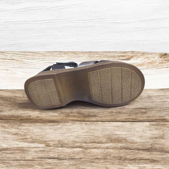 VENÜS 25028402Y KALIN TABAN BURNU KAPALI KADIN DERİ SANDALET - 5