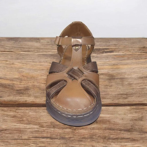 VENÜS 25028402Y KALIN TABAN BURNU KAPALI KADIN DERİ SANDALET - 9