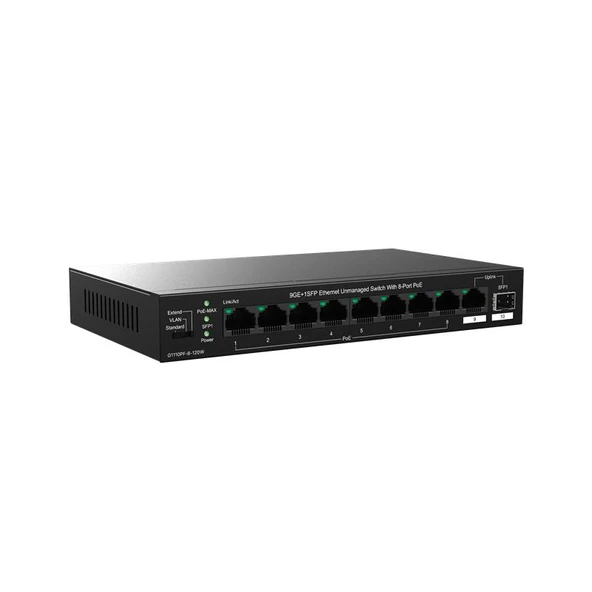 IP-COM IP-G1110PF-8-120W 8 PORT GIGABIT + 1X1GB RJ45/SFP PORT 120W 250 METRE POE SWITCH - 2