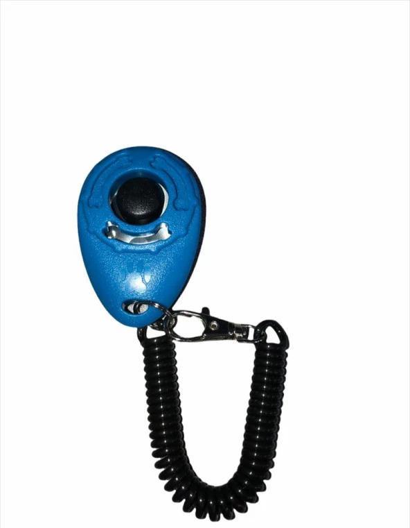 Köpek Eğitimi için Kayışlı Clicker 6 cm. Mavi