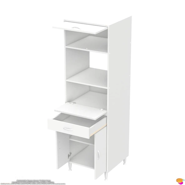 Modilayn ENNET: 60x194.6x56 cm Fırın, Ekmeklik Ve Kiler Dolabı 1 Çekmece, 4 Kapaklı Mutfağınıza Özel - 10