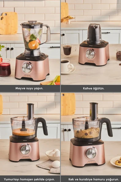 Mastermaid Power Multifunctional 10 In 1 Rosegold Mutfak Robotu, Blender Seti 2000w - 7