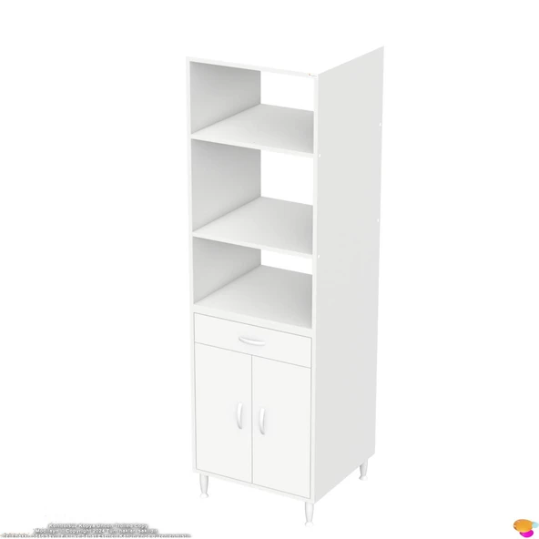 Modilayn ENNET 60x194,6x56  cm 1 çekmece ve 2 kapaklı Mutfağınıza Yepyeni Fırın ve Mikrodalga Dolabı - 10