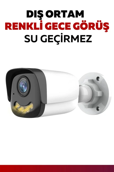 10 Kameralı Set - 5MP Sony Lensli Full Hd Renkli Gece Görüşlü Güvenlik Kamerası Sistemi - ZKNMP49SQF - 2
