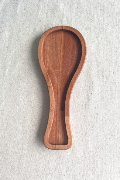 Ahşap Kirli Kaşıklık - Kaşık Altlığı / Kepçelik | 27x11 cm Doğal Kayın Ağacı - 2