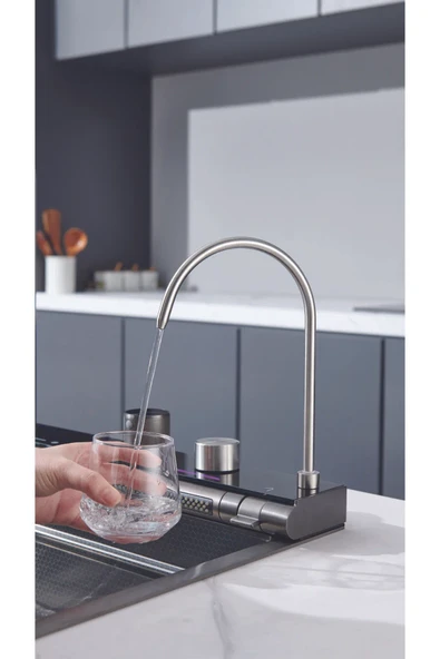 Lotus Tech 13 Fonksiyonlu Premium 5 Tuşlu 2 Yıl Güvenceli Akıllı Şelale Evye Honeycamb Petek Doku - 6
