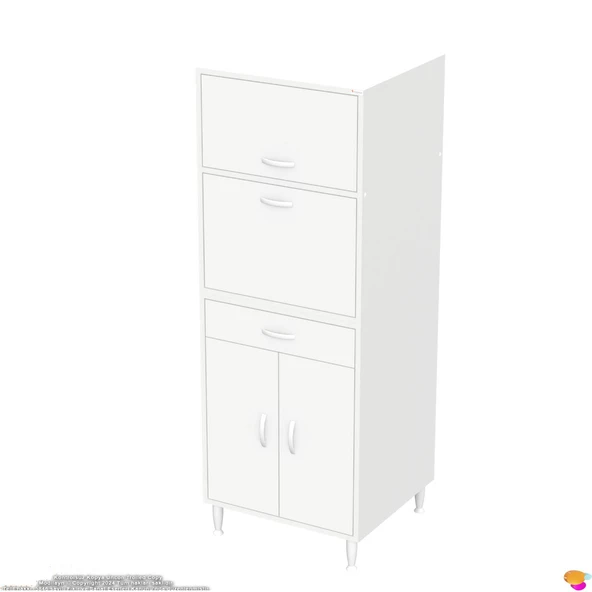 Modilayn OSLO 60x162,4x56 cm 1 çekmece, 3 kapak. Mutfağınıza Özel Ekmeklikli Kiler Dolabı. - Resim 7