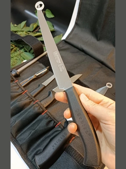 Sürbisa Kılıflı Sürmene Şef Bıçakları Seti Et, Ekmek, Sebze, Mutfak, İlk Şeflik Seti Hadnmade - 6