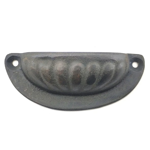 Antika Tarz Dekoratif Pirinç İstiridye Tas Mobilya Kulbu - 37x87 Mm, Oksit ürün görseli