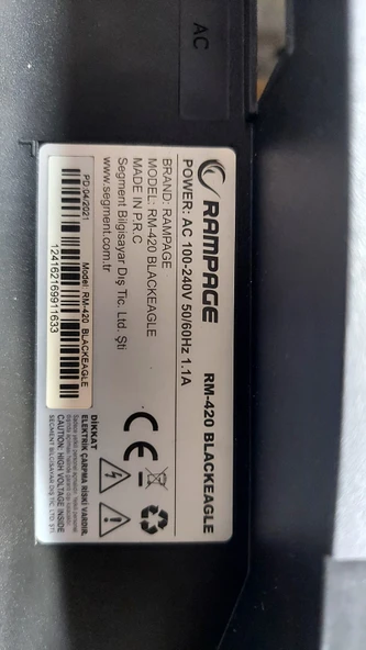 Rampage Black Eagle RM-420 MONİTÖR ARKA KAPAĞI  2.EL KULLANILMIŞ - Resim 2